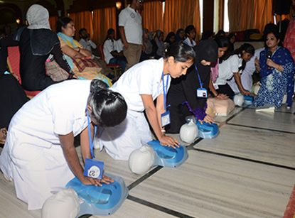 Nurses practicing CPR