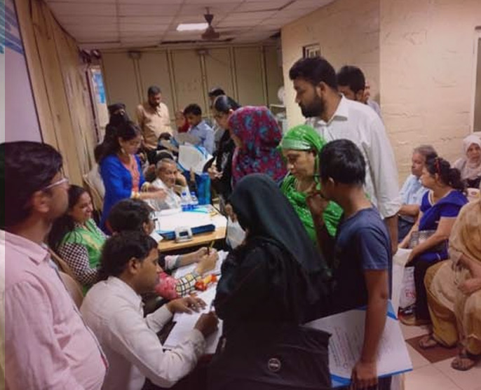 Community members at a cardiac health camp