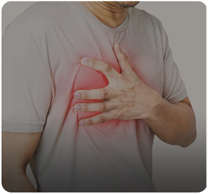 Man holding his chest in pain